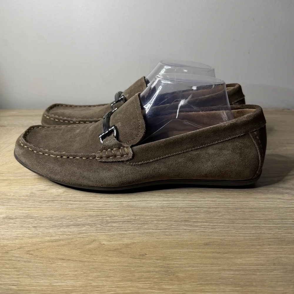 Vionic Mason Horsebit Loafers Men‎ 8.5 Taupe Suede Driver Moccasins Dress Shoes